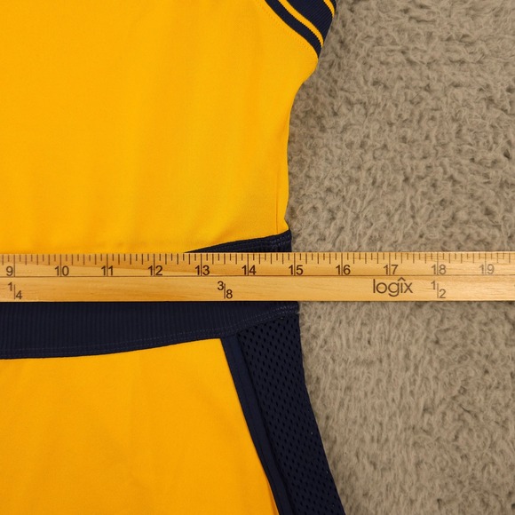 Nike Tennis Dress Womens Medium Yellow Blue Court Dri Fit Slam NY Slim Fit NEW - Picture 7 of 12